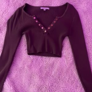 Brown Cropped long Sleeve
